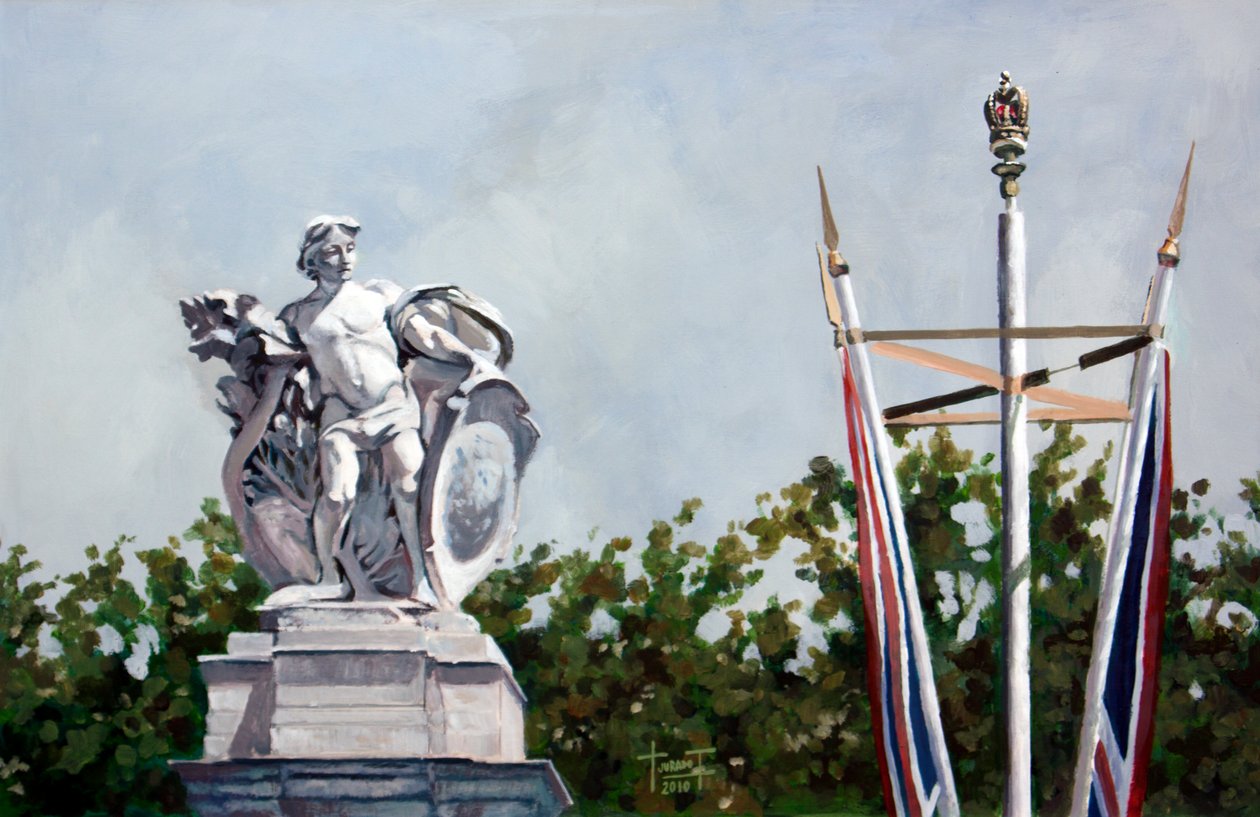Patrząc..., w pobliżu Pałacu Buckingham, 2010 (akryl na papierze) autorstwa Cruz Jurado Traverso