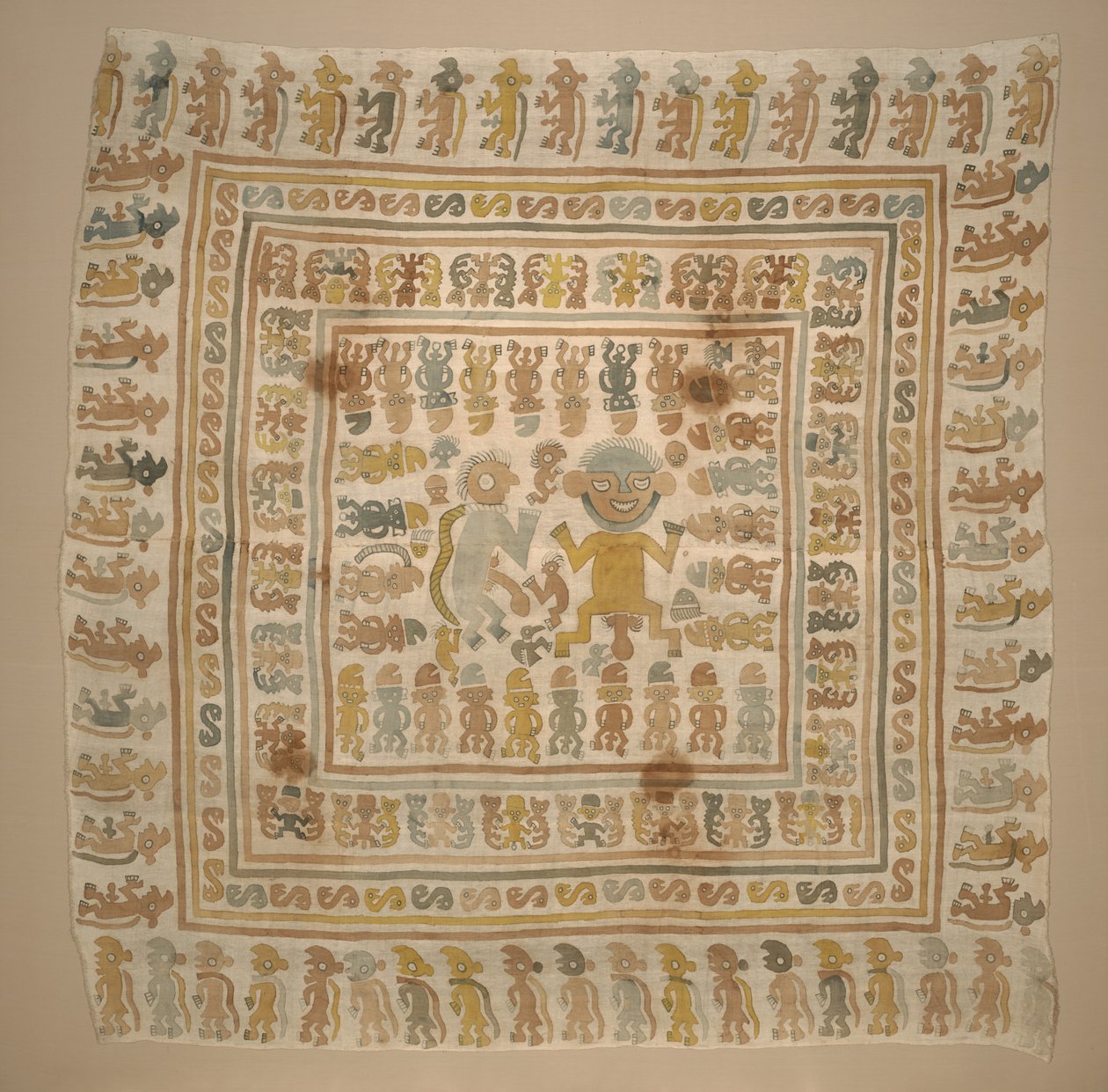 Panel z tkaniny "więzień", ok. 1300-1470 (bawełna i barwniki) autorstwa Culture Chimu