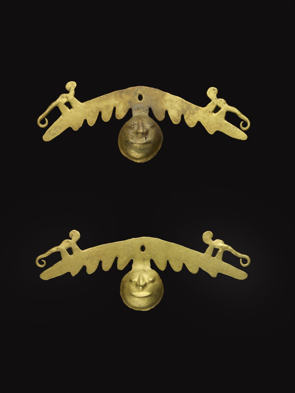 Para ozdób do uszu, 600-1600 ne (złoto) autorstwa Culture Nariño