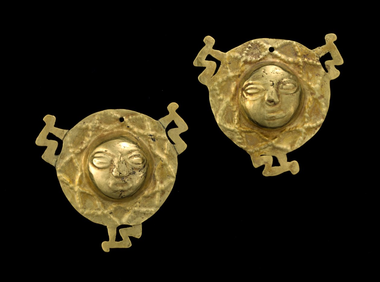 Para ozdób do uszu, 600-1600 ne (złoto) autorstwa Culture Nariño