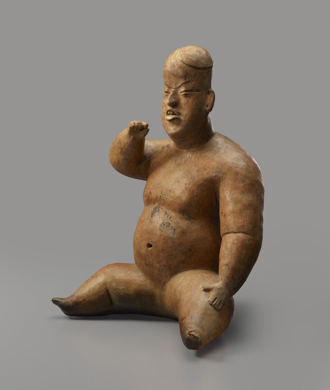 Siedząca figurka (ceramiczna z poślizgiem) autorstwa Culture Olmec