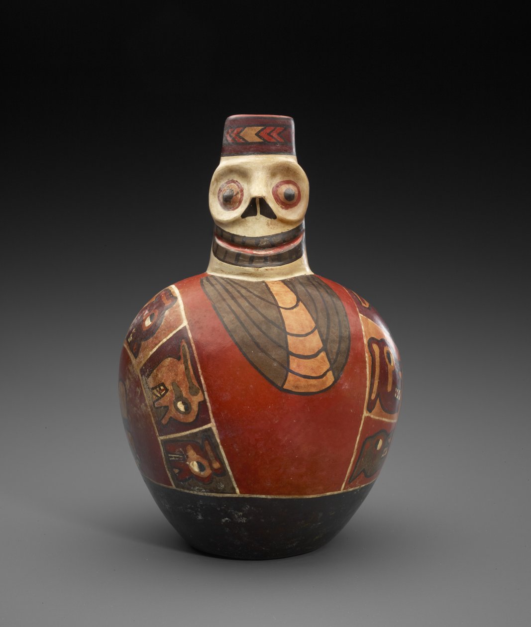 Figurka Butelka z Maską Śmierci, 600-1000 AD (ceramiczna z poślizgiem) autorstwa Culture Wari