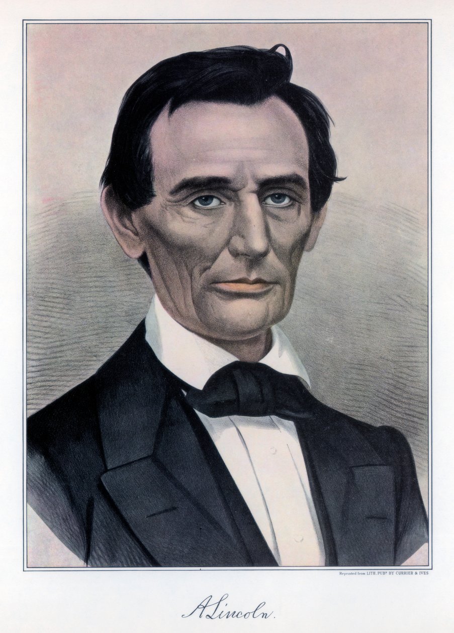 Abraham Lincoln, szesnasty prezydent Stanów Zjednoczonych, XIX wiek. autorstwa Currier and Ives
