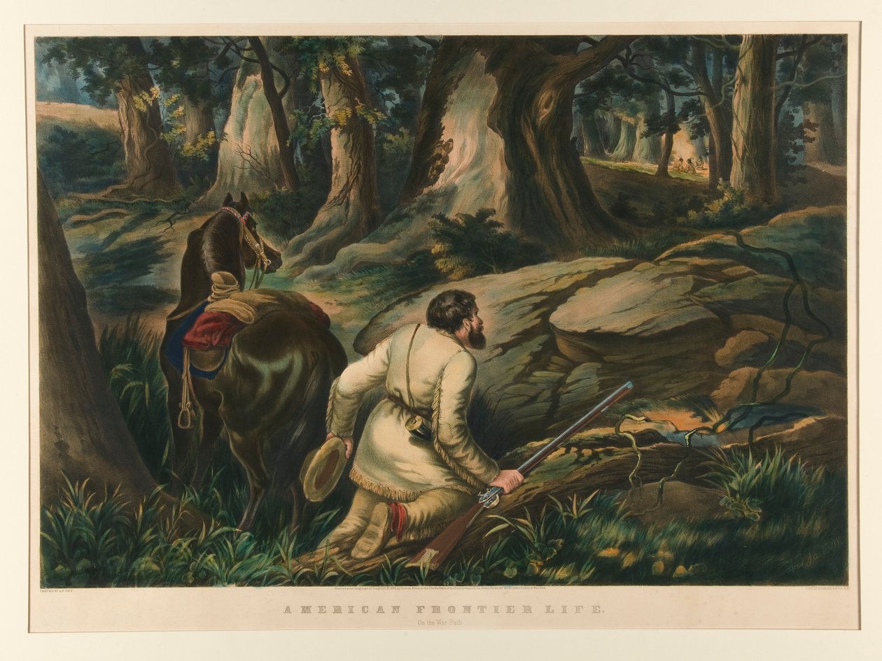 American Frontier Life / Na wojennej ścieżce autorstwa Currier and Ives