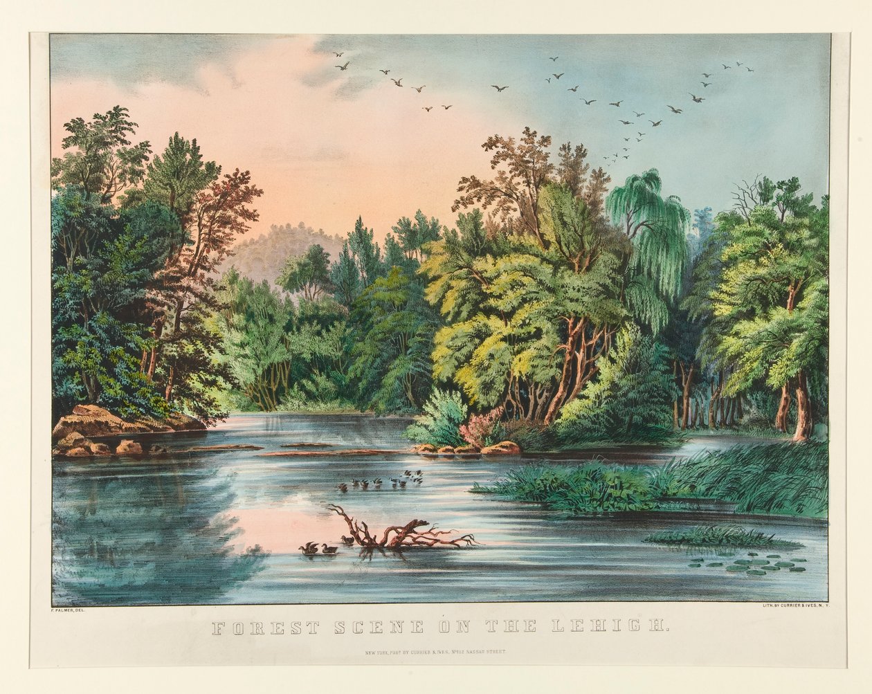 Scena leśna na Lehigh autorstwa Currier and Ives