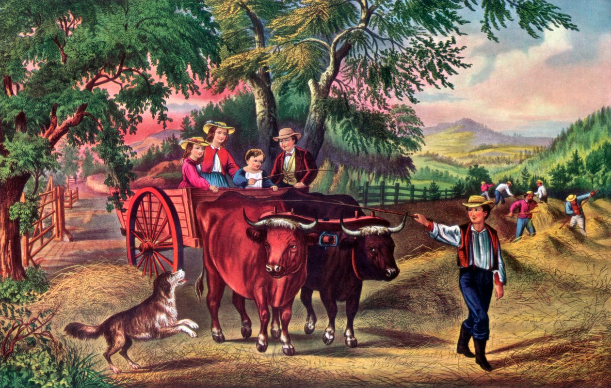 Czas siana, pierwszy ładunek, 1868. autorstwa Currier and Ives