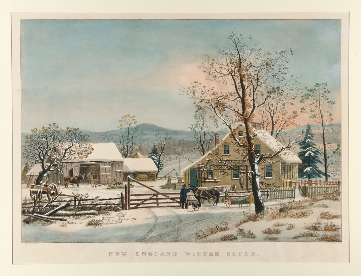 Scena zimowa Nowej Anglii autorstwa Currier and Ives