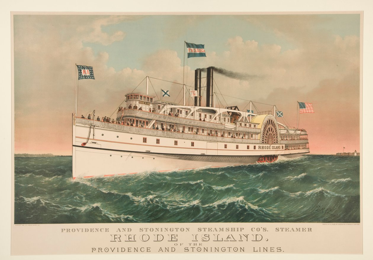 Providence i Stonington Steamship Co autorstwa Currier and Ives