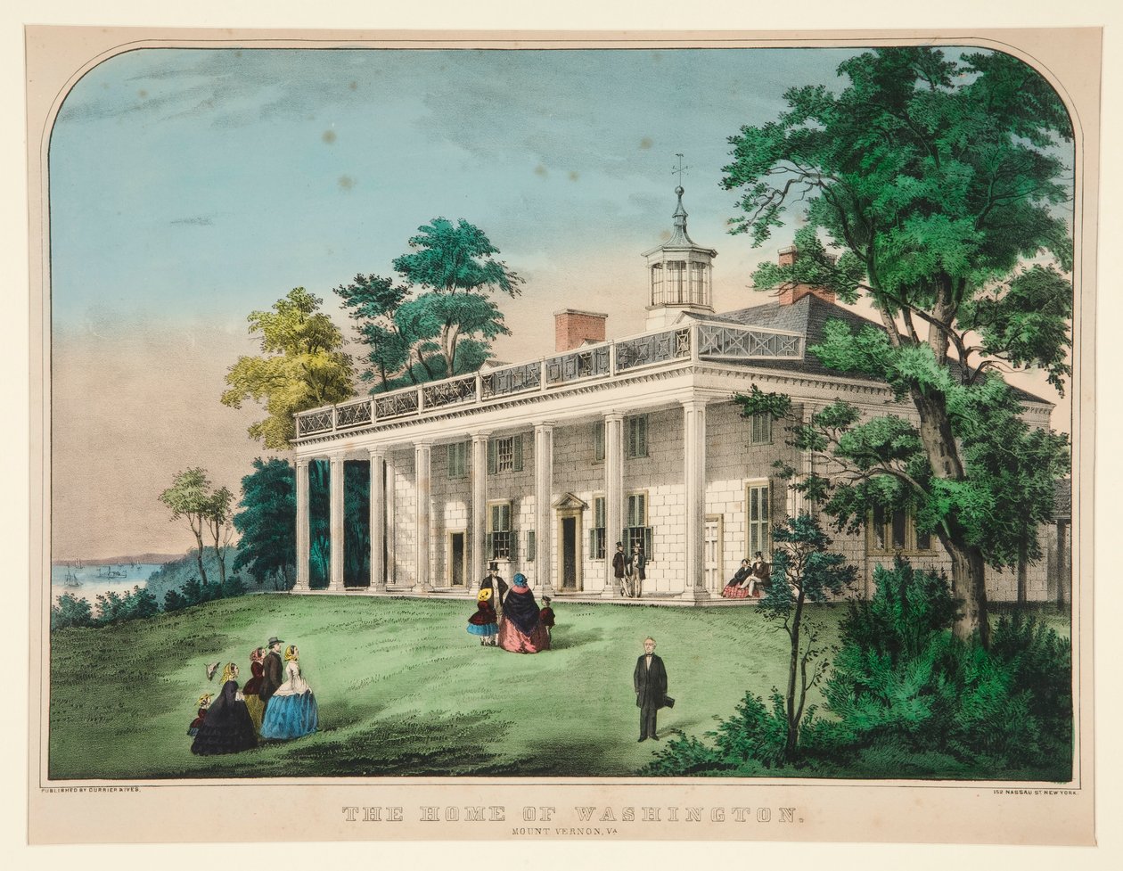Dom Waszyngtonu/ Mount Vernon, VA autorstwa Currier and Ives
