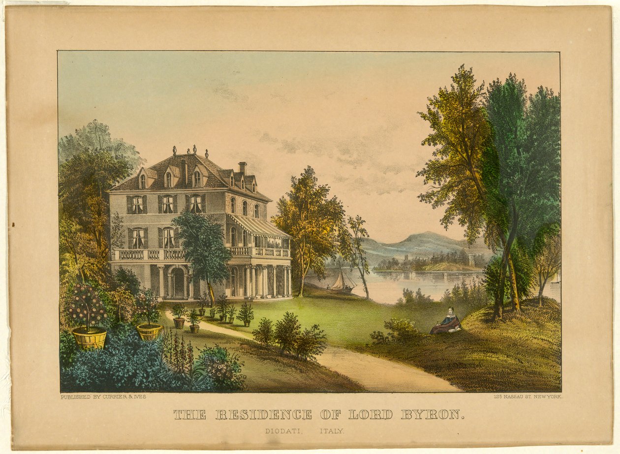 Rezydencja Lorda Byron autorstwa Currier and Ives