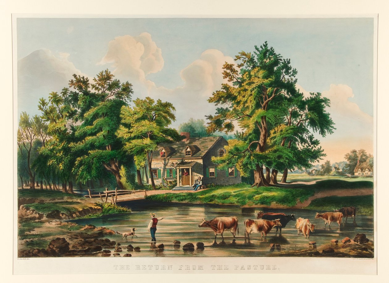 Powrót z pastwiska autorstwa Currier and Ives