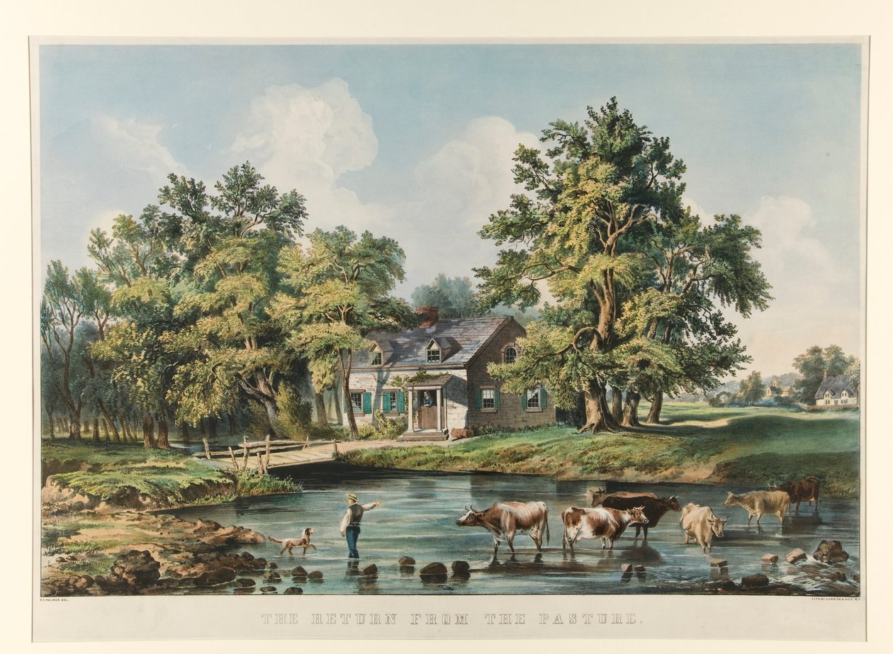 Powrót z pastwiska autorstwa Currier and Ives
