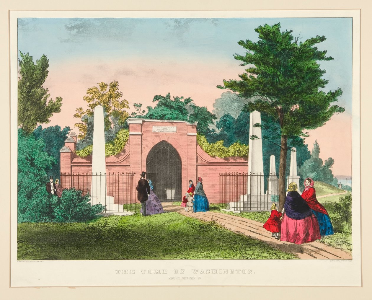 Grób Waszyngtona/ Mount Vernon, VA autorstwa Currier and Ives