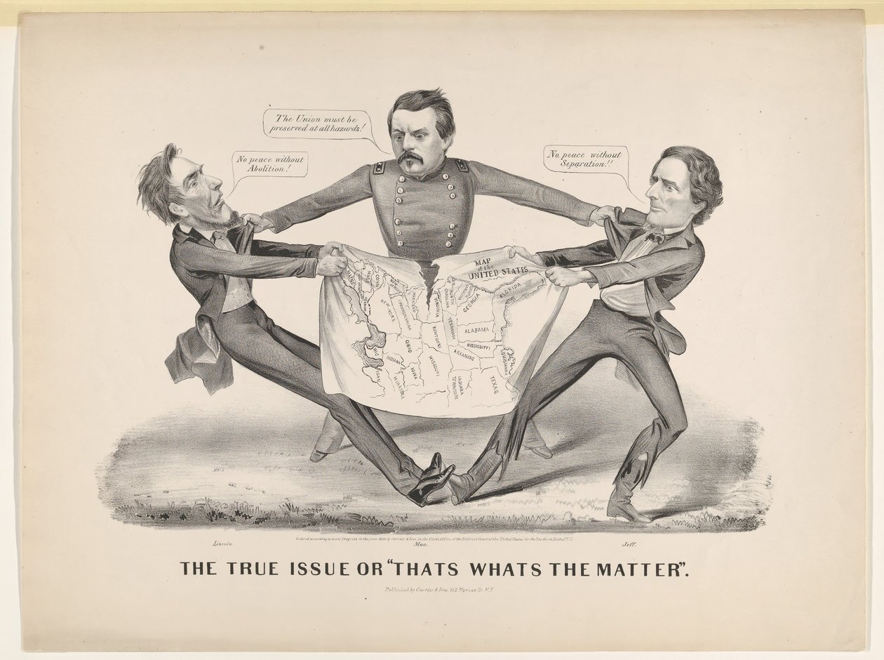 Prawdziwy problem lub o to chodzi, 1864. autorstwa Currier and Ives