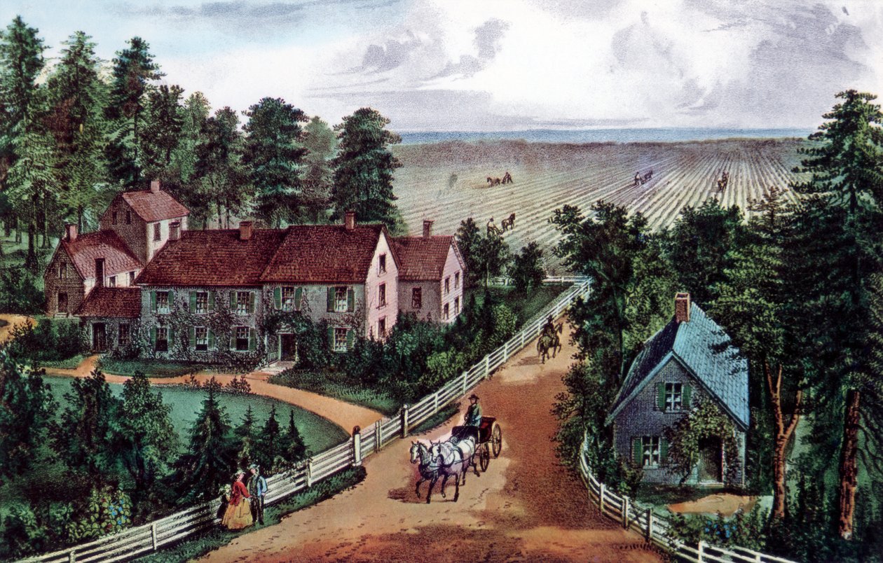 Zachodni Dom Rolników, 1871. autorstwa Currier and Ives