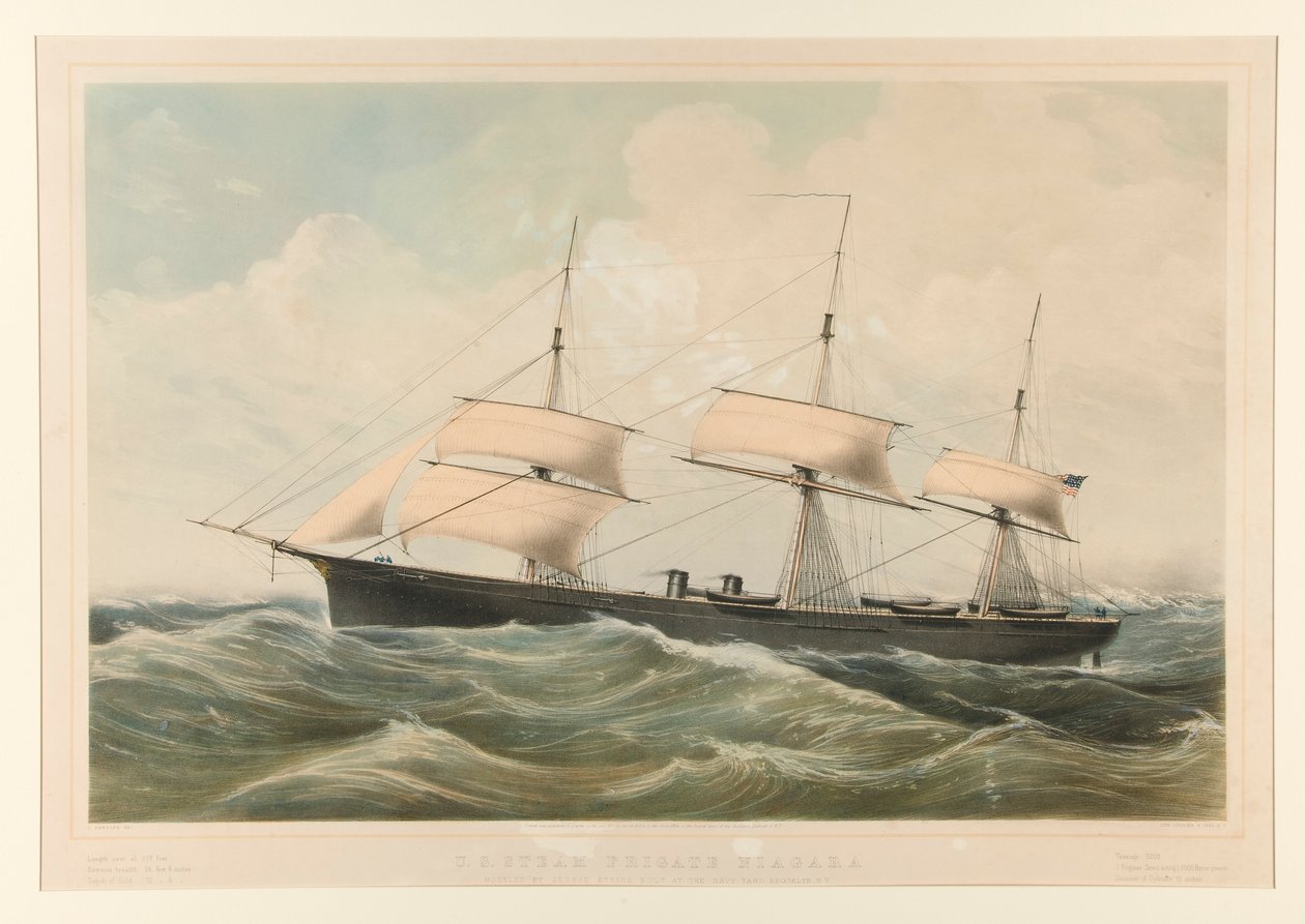 Amerykańska fregata parowa Niagara autorstwa Currier and Ives