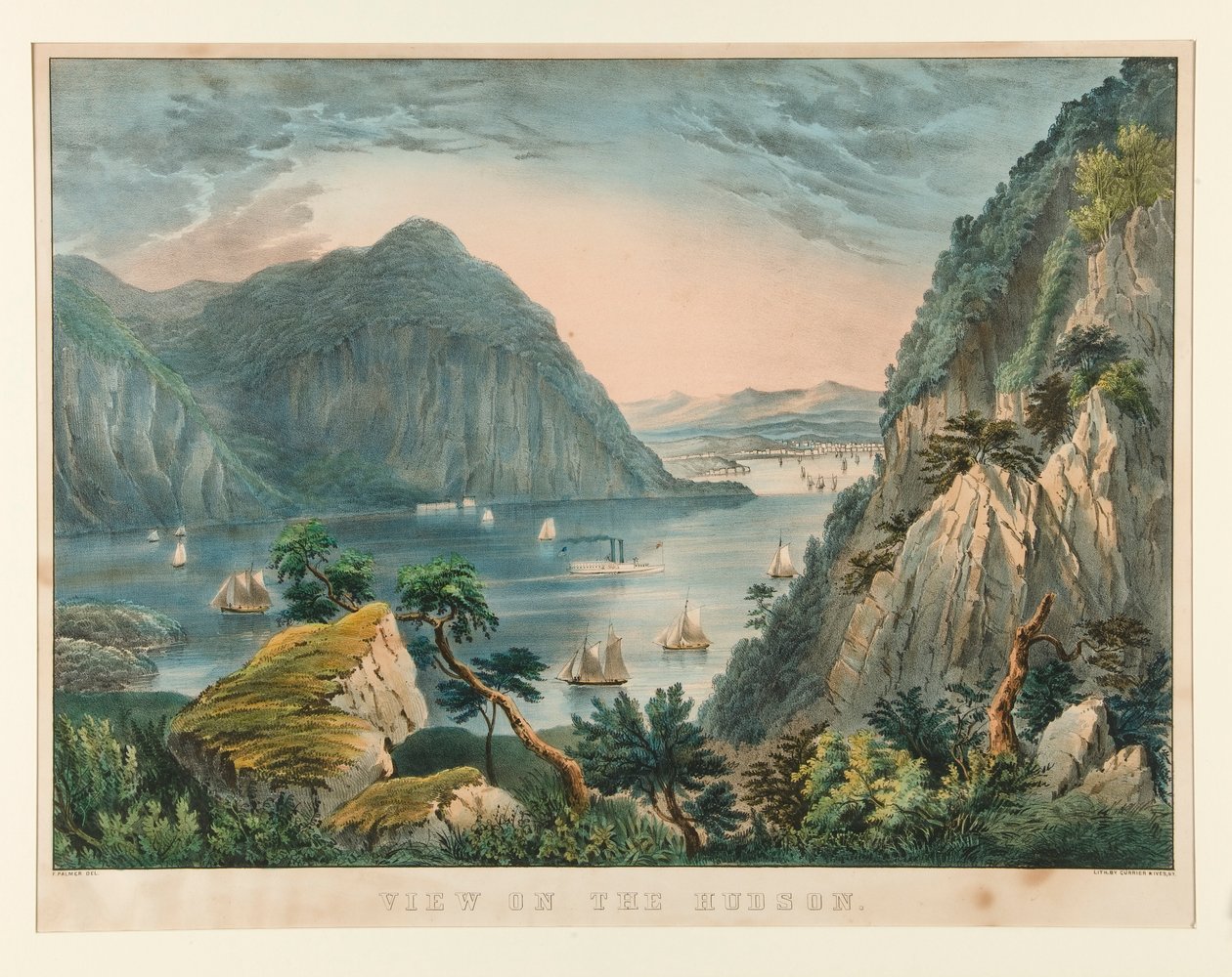 Zobacz na Hudson autorstwa Currier and Ives