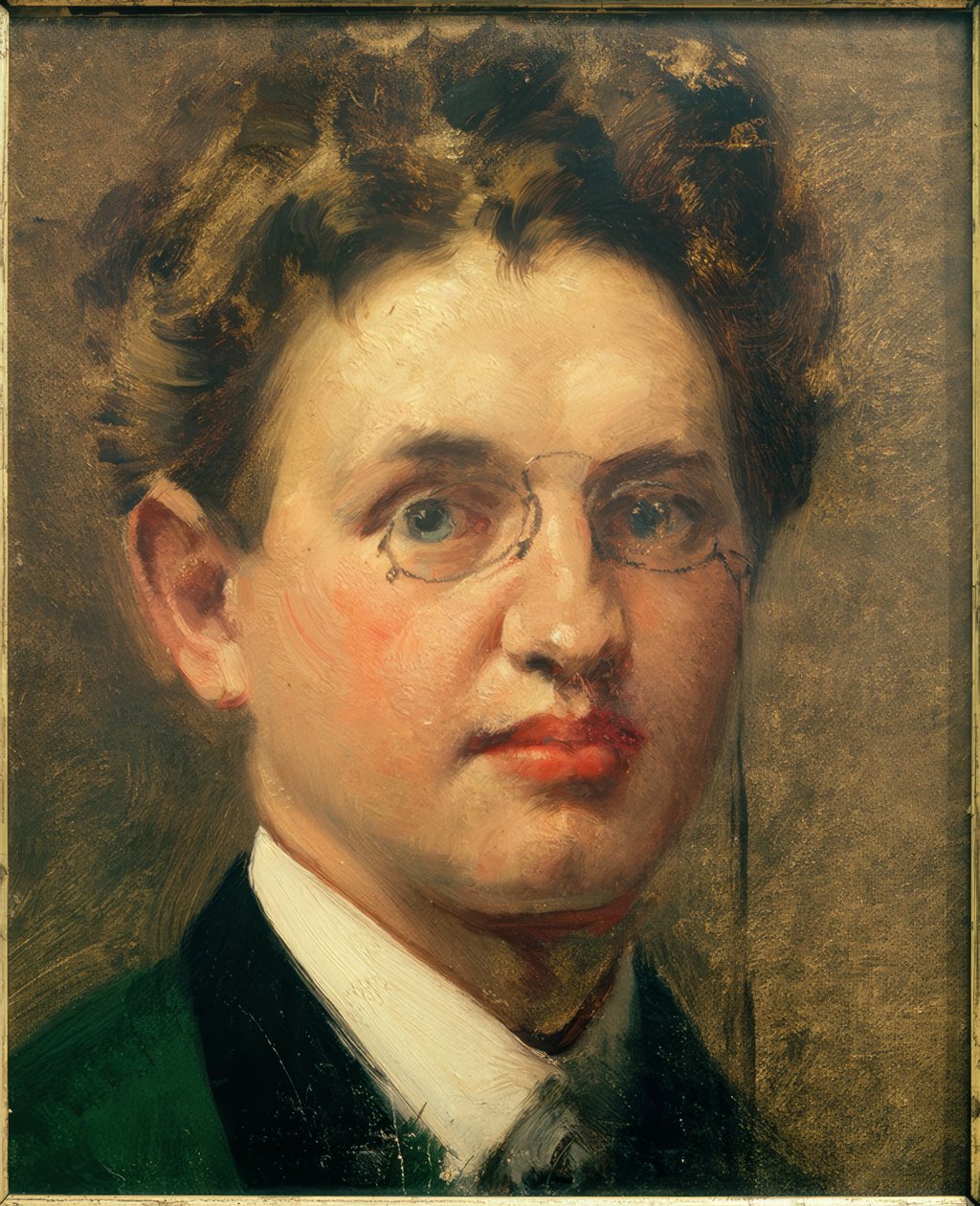 Autoportret, en face, z pince-nez autorstwa Curt Herrmann