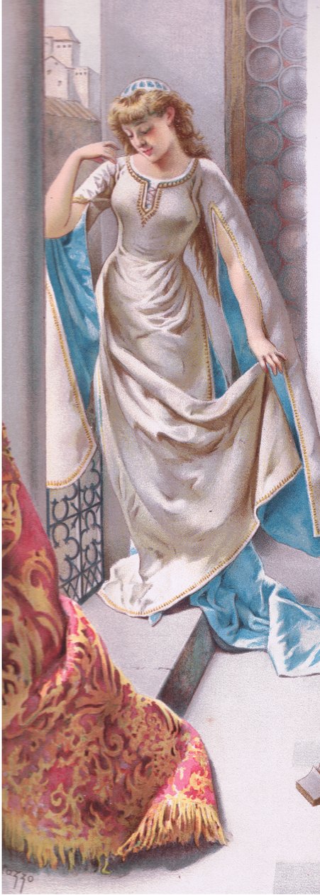 Okno wpuszczające i wychodzące z życia, ilustracja z Romea i Julii, autorstwa Curtazzo Curtazzo