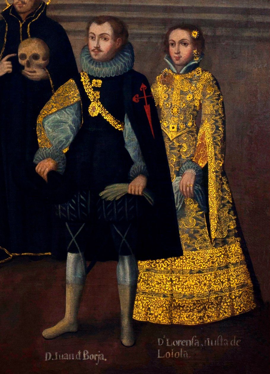 Małżeństwo Martína de Loyoli z Doñą Beatriz Ñusta i Don Juana Borja z Lorenzą Ñusta (Enríquez y Loyola). autorstwa Cuzco School