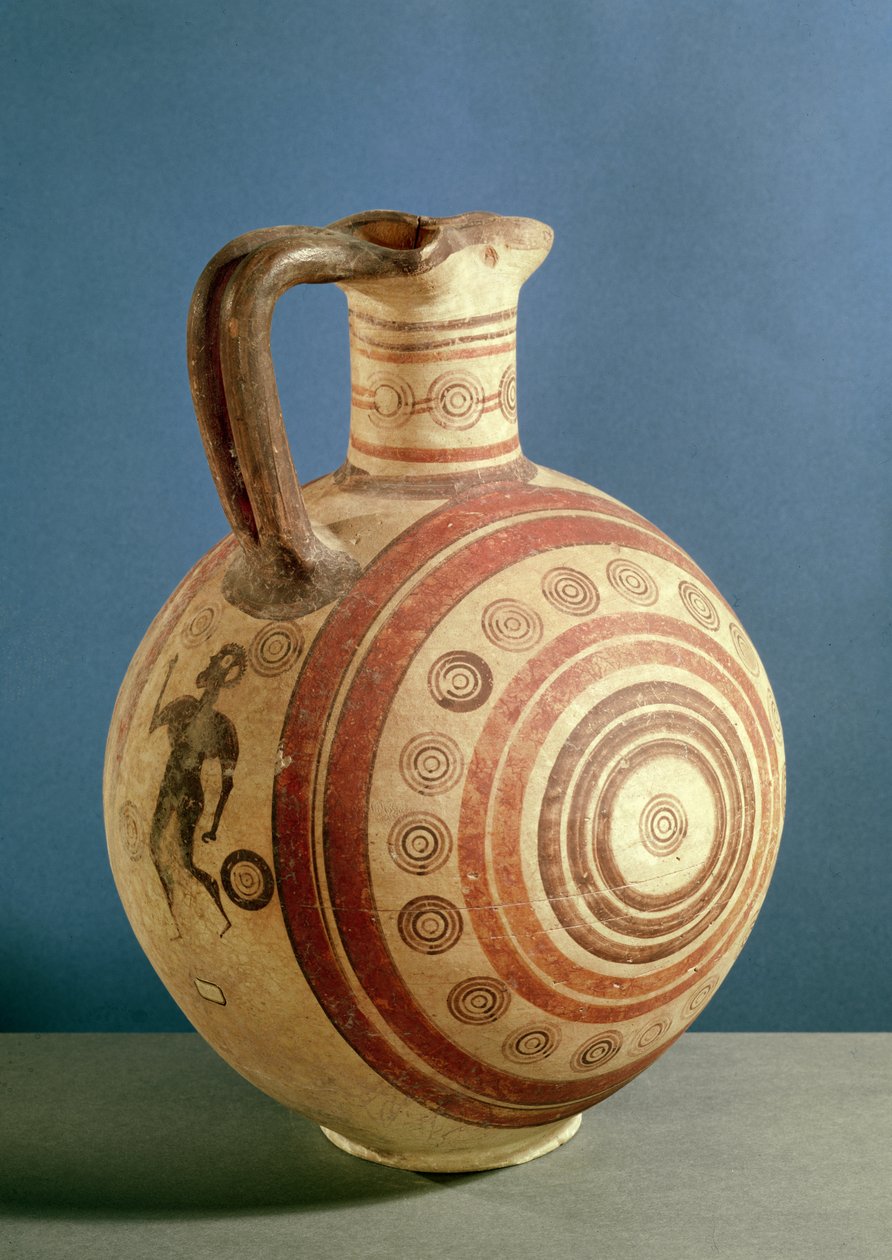Oinochoe ozdobiony koncentrycznymi kołami (ceramiczny) autorstwa Cypriot