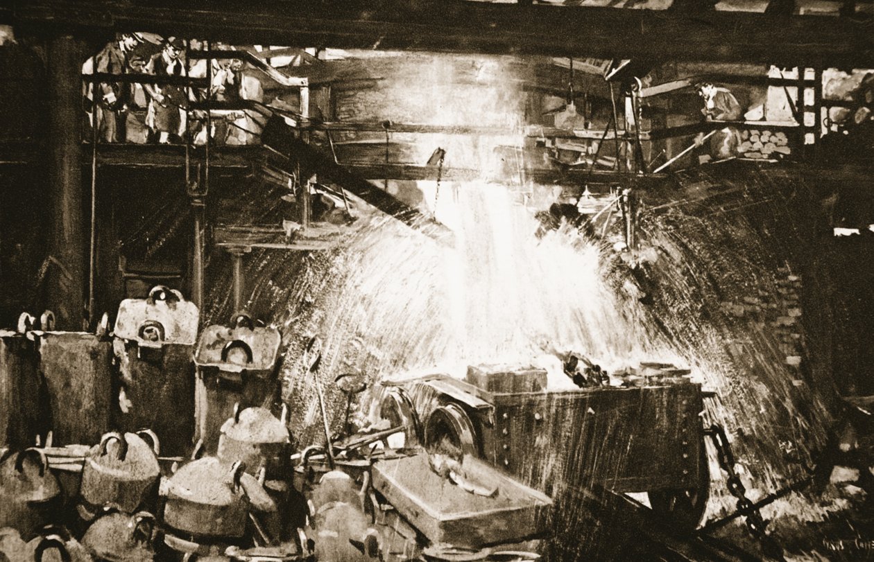 Kwestia amunicji: tajemnica siły stali, z „Ilustrowanych wiadomości wojennych”, 1915 autorstwa Cyrus Cuneo