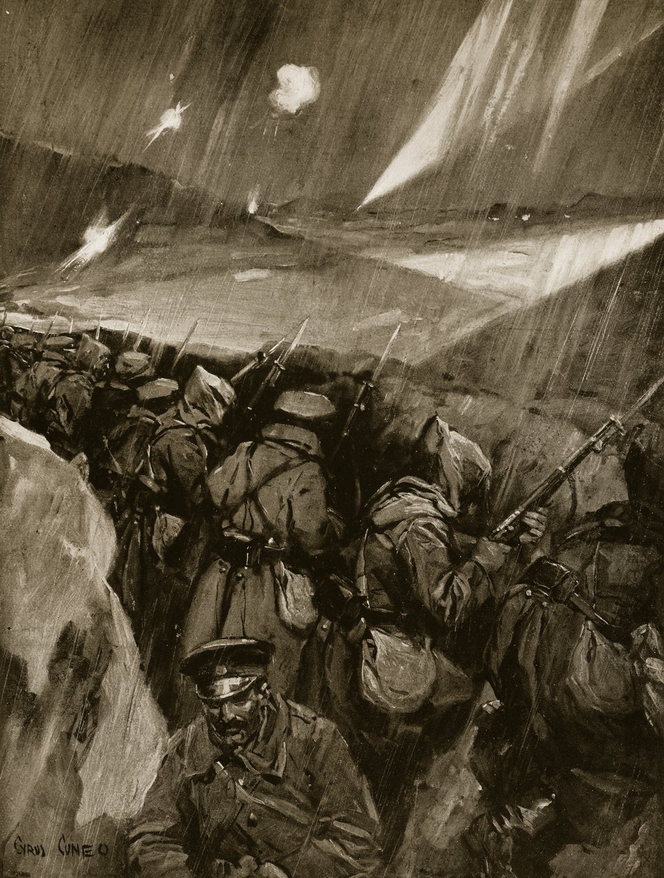 Bułgarzy oblegający Adrianopol, 1912-13 autorstwa Cyrus Cuneo