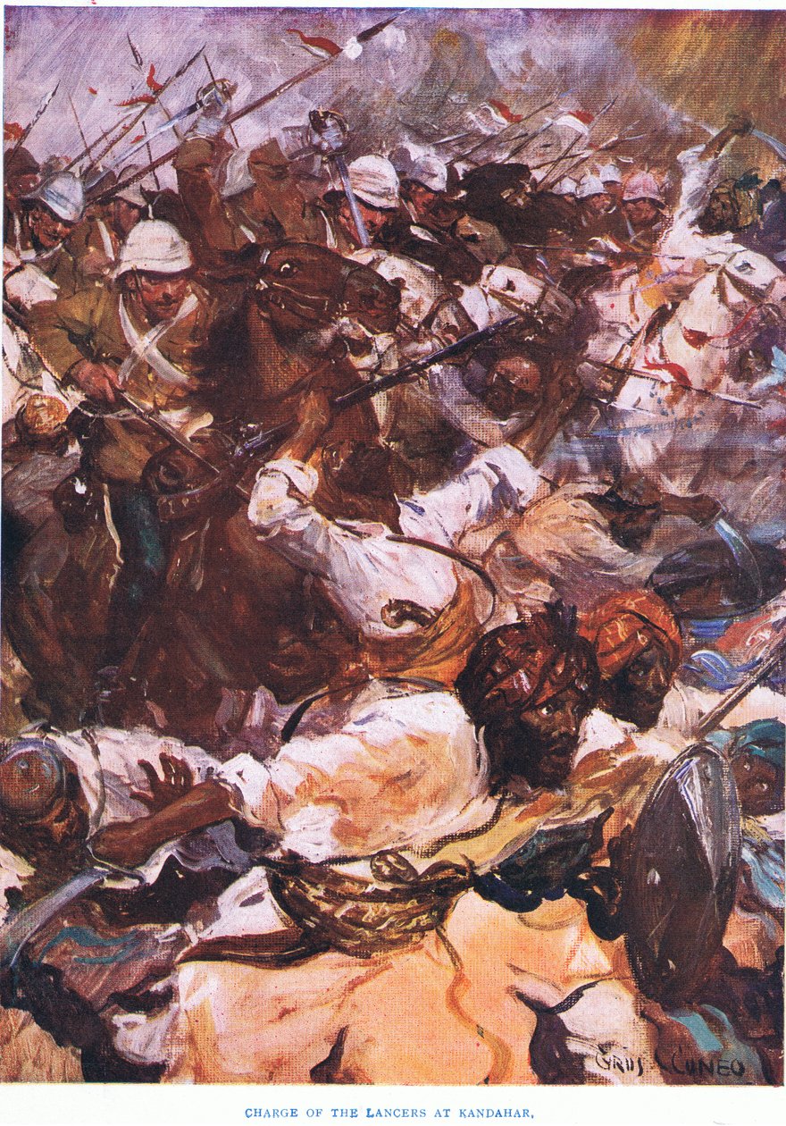 Szarża ułanów w Kandaharze, 1915 autorstwa Cyrus Cuneo