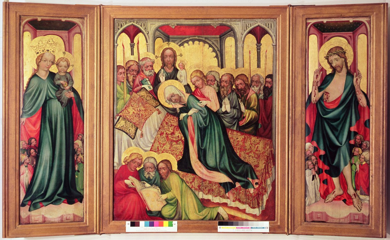 Tryptyk Roudnice, ok. 1400-10 (tempera na panelu) (szczegóły w 404565) autorstwa Czech School