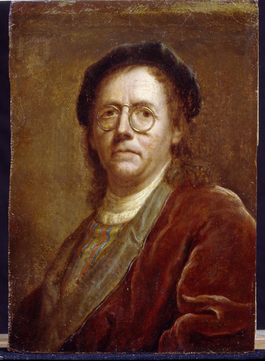 Autoportret. Praca Jan (Jean) Kupecky (Kupetzki)(1667-1740), olej na tekturze. Sztuka czeska autorstwa Czech School