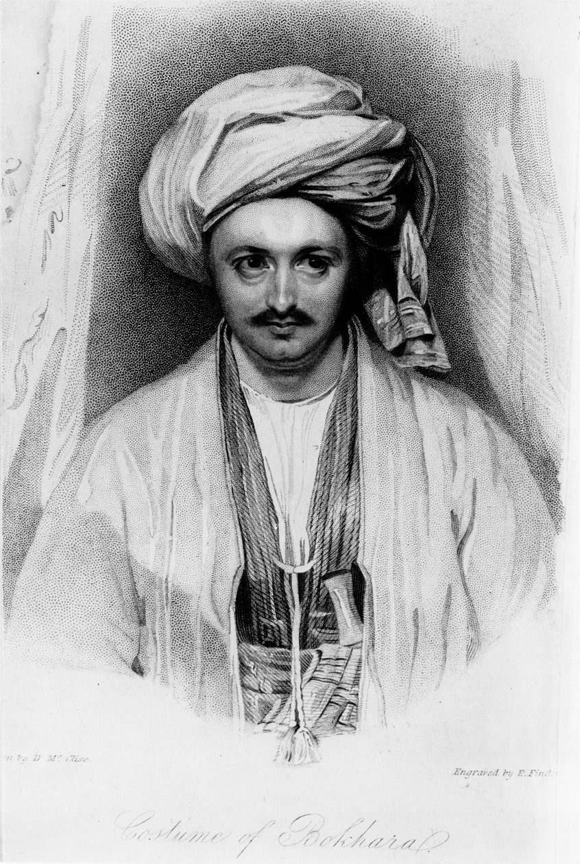 Portret Sir Alexandra Burnesa (1805–41) rytowany przez E. Findes autorstwa D McClise