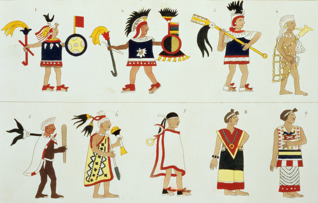 Montezuma II (1466-1520) przedstawiony w anonimowym kodeksie w Watykanie autorstwa D.K. Bonatti