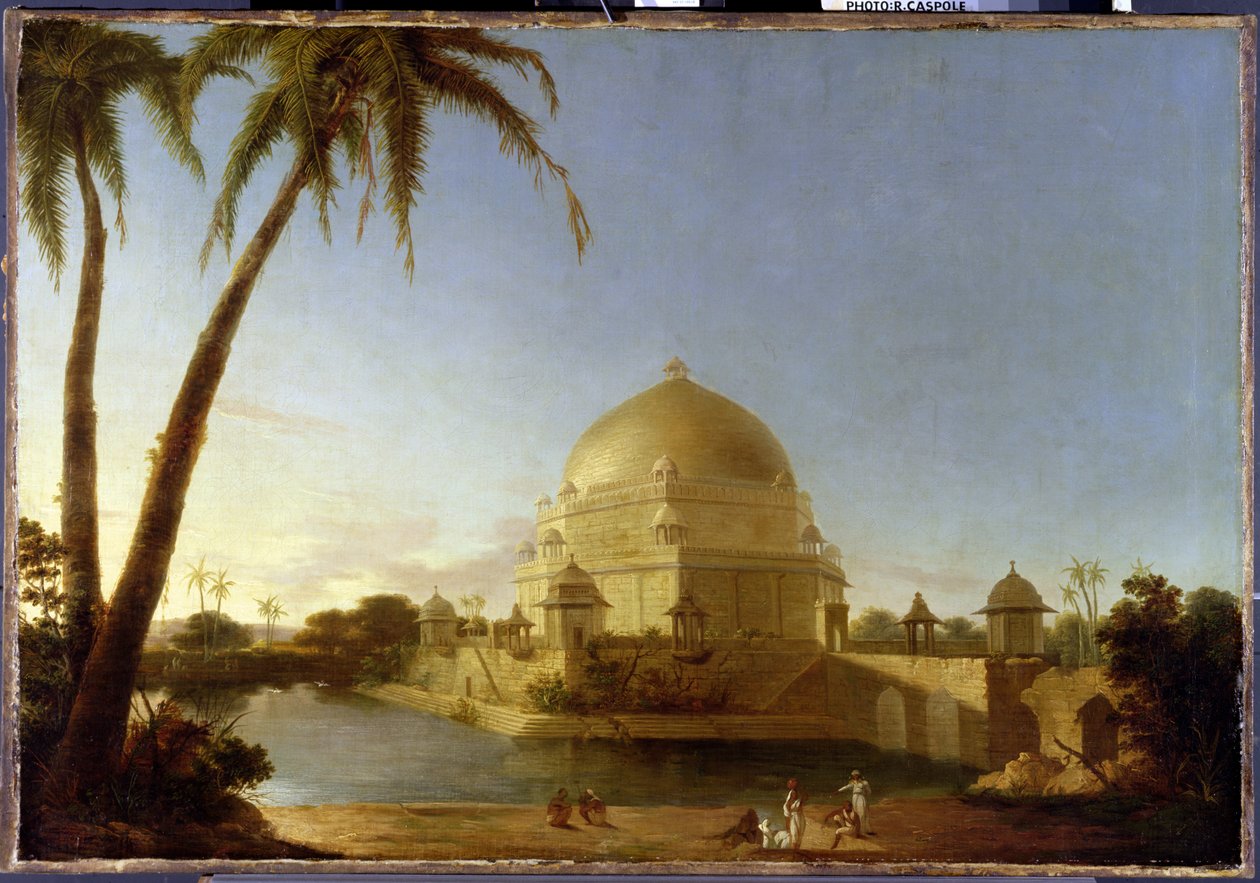 Grób Sher Shah, Sasaram, Bihar, ok. 1790 (olej na płótnie) autorstwa D. Robert