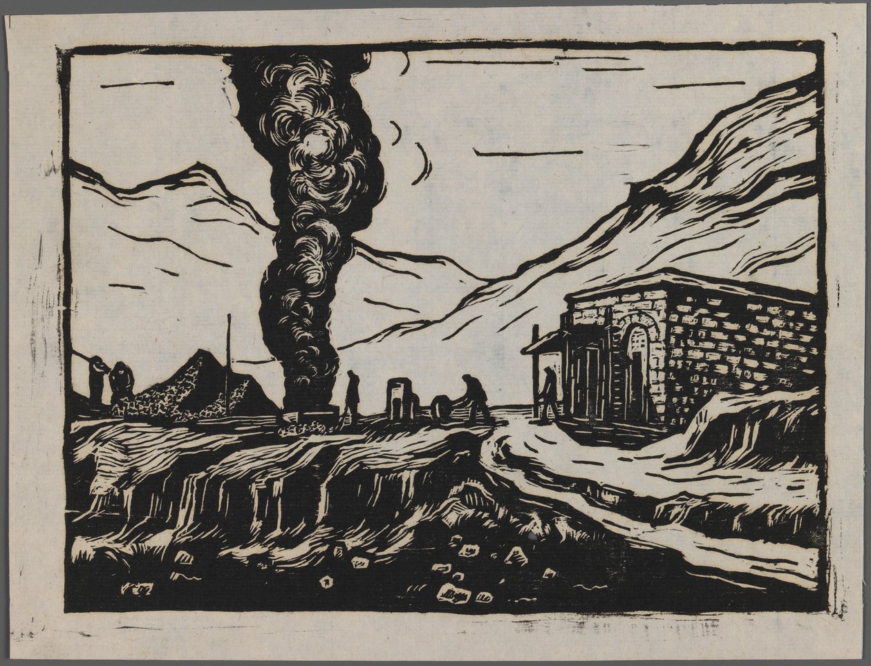 Rafineria stali, ok.1945 (drzewryt) autorstwa Dah Ma