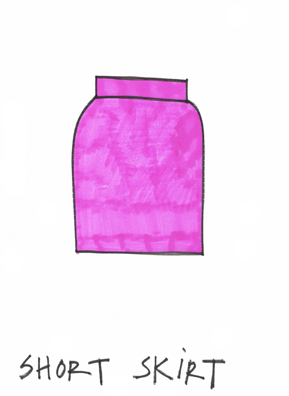 Krótka spódniczka (pisak na papierze) autorstwa Daisy de Villeneuve