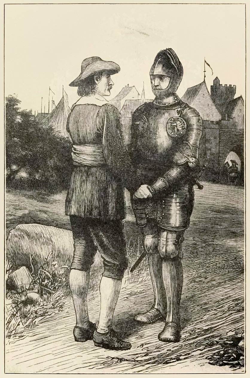 Hopeful and Christian from The Pilgrims Progress From This World, To That Co Ma przyjść Johna Bunyana (1628-1688) ilustracja Thomasa Dalziela (1823-1906) Hopeful z miasta Vanity dołącza do C autorstwa Dalziel Brothers