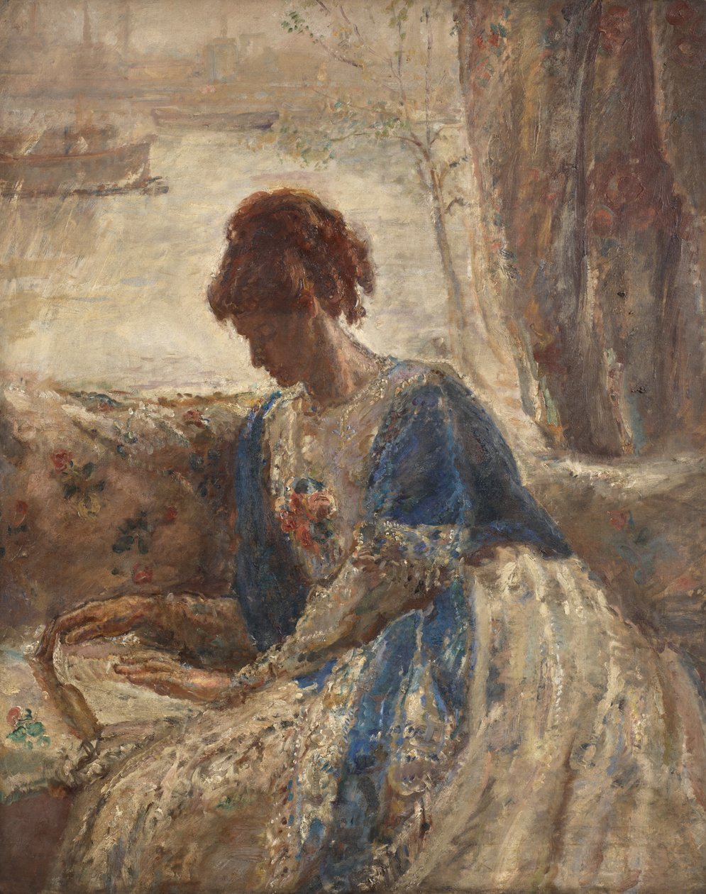 Contre-jour - Kobieta siedząca przy oknie (recto) autorstwa Dame Ethel Walker