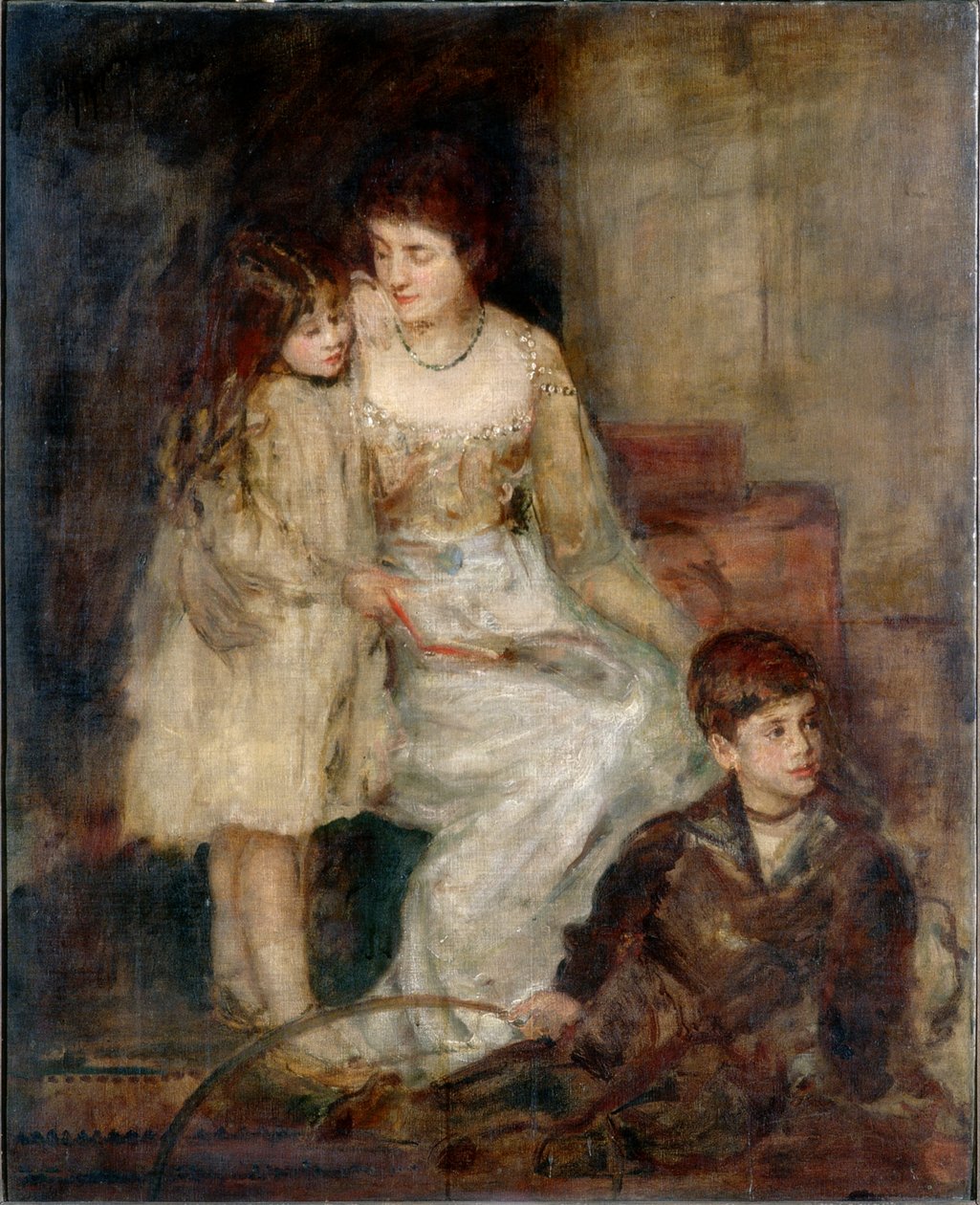 Portret pani Walker i jej dzieci (olej na płótnie) autorstwa Dame Ethel Walker