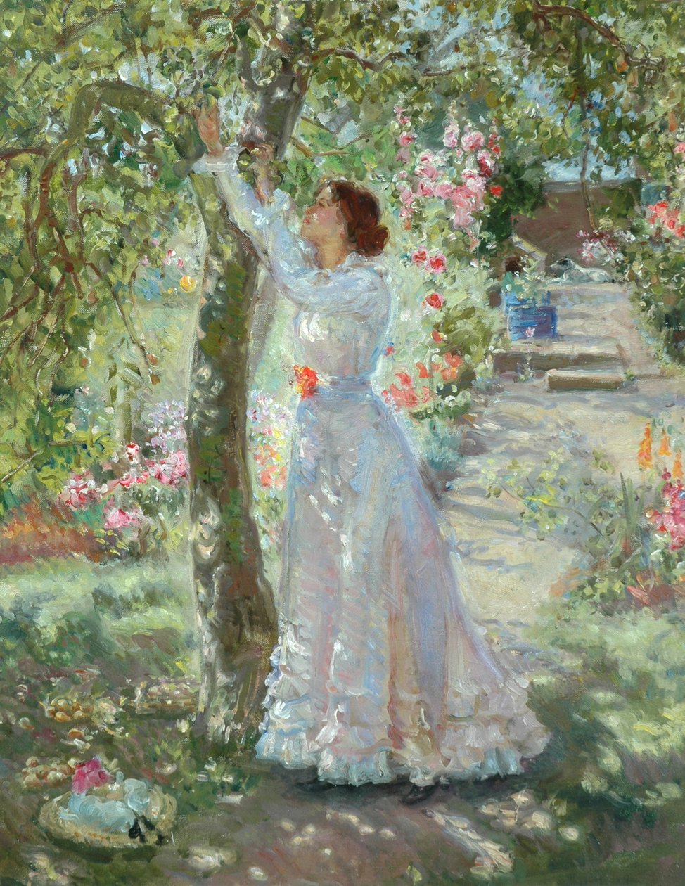 Ogród, ok. 1899 (olej na płótnie) autorstwa Dame Ethel Walker