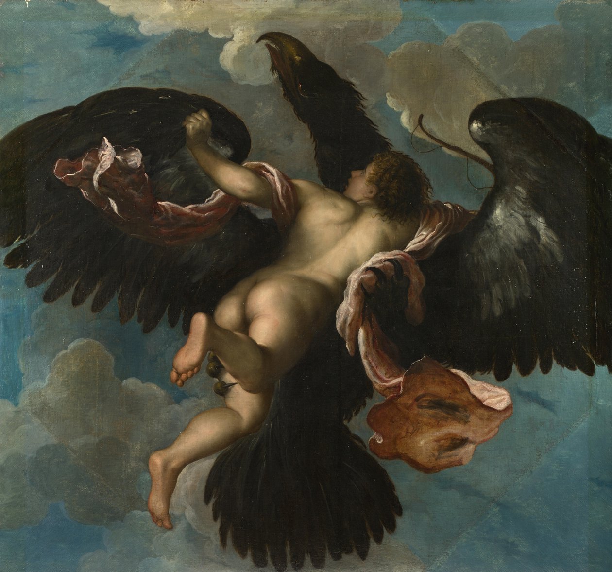 Gwałt Ganimedesa, ca. 1575 autorstwa Damiano Mazza