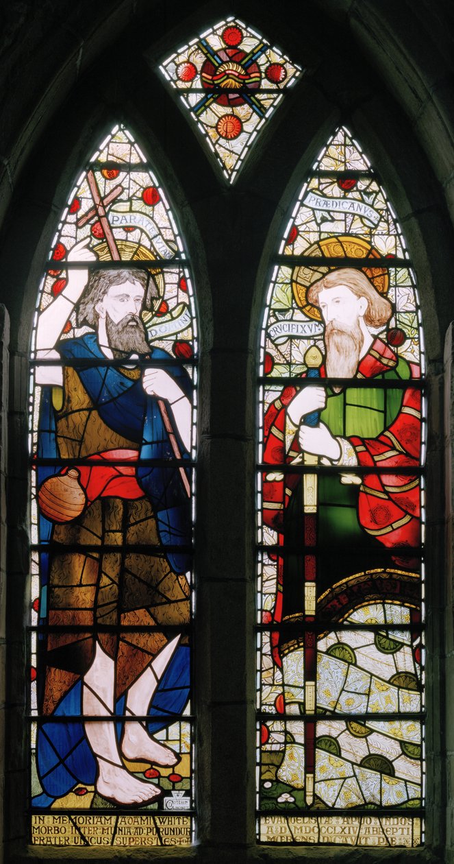 Aberdeen, Katedra St Machars, Cottire & Co, Daniel Cottier, John, The Baptist & St Paul 1871 autorstwa Daniel Cottier