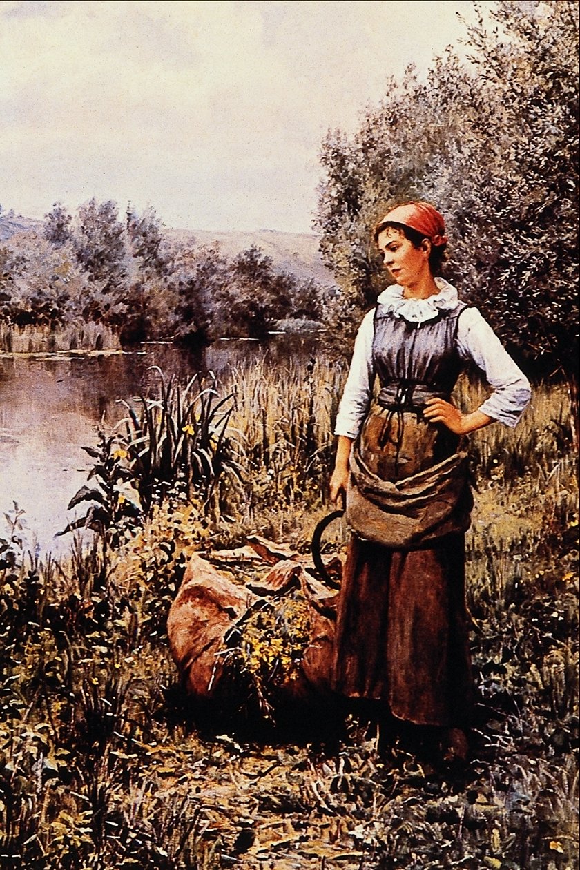 Dziewczyna przy strumieniu autorstwa Daniel Ridgway Knight