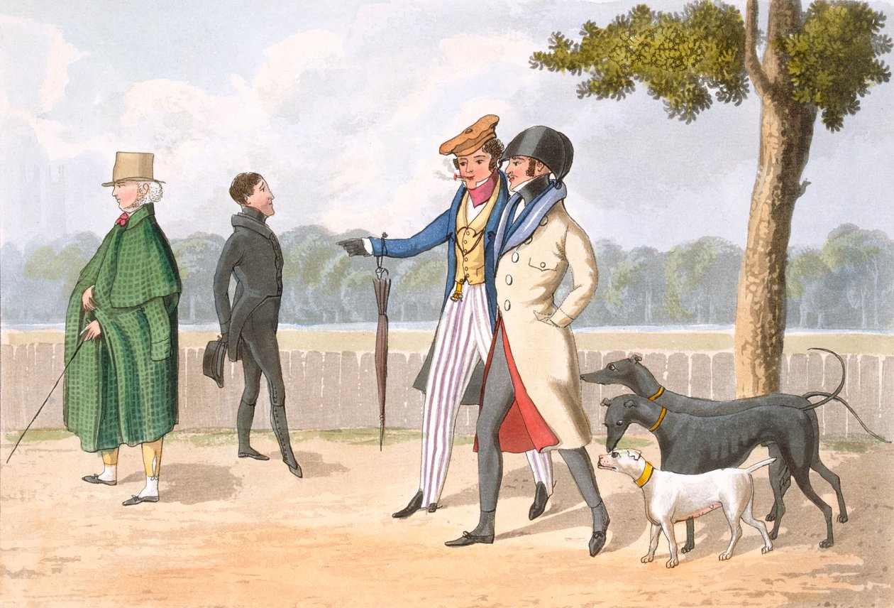 Ekscentryczność, tablica 11 z „The Necessary Qualifications of a Man of Fashion”, opublikowana w 1823 r. (akwatinta ręcznie kolorowana) autorstwa Daniel Thomas Egerton