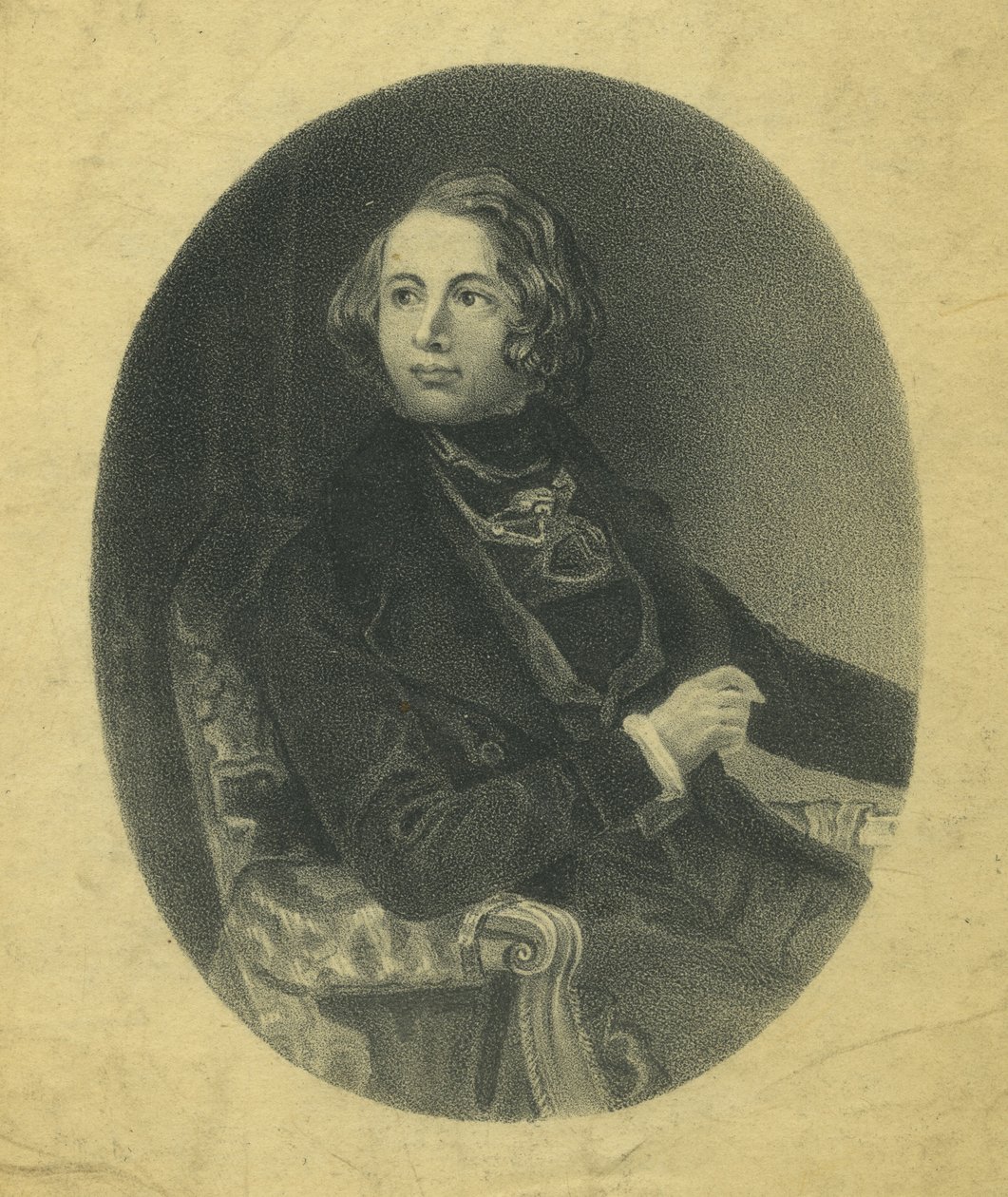„Boz w Bostonie, szybki krok” – portret nutowy (lito) autorstwa Daniel Maclise