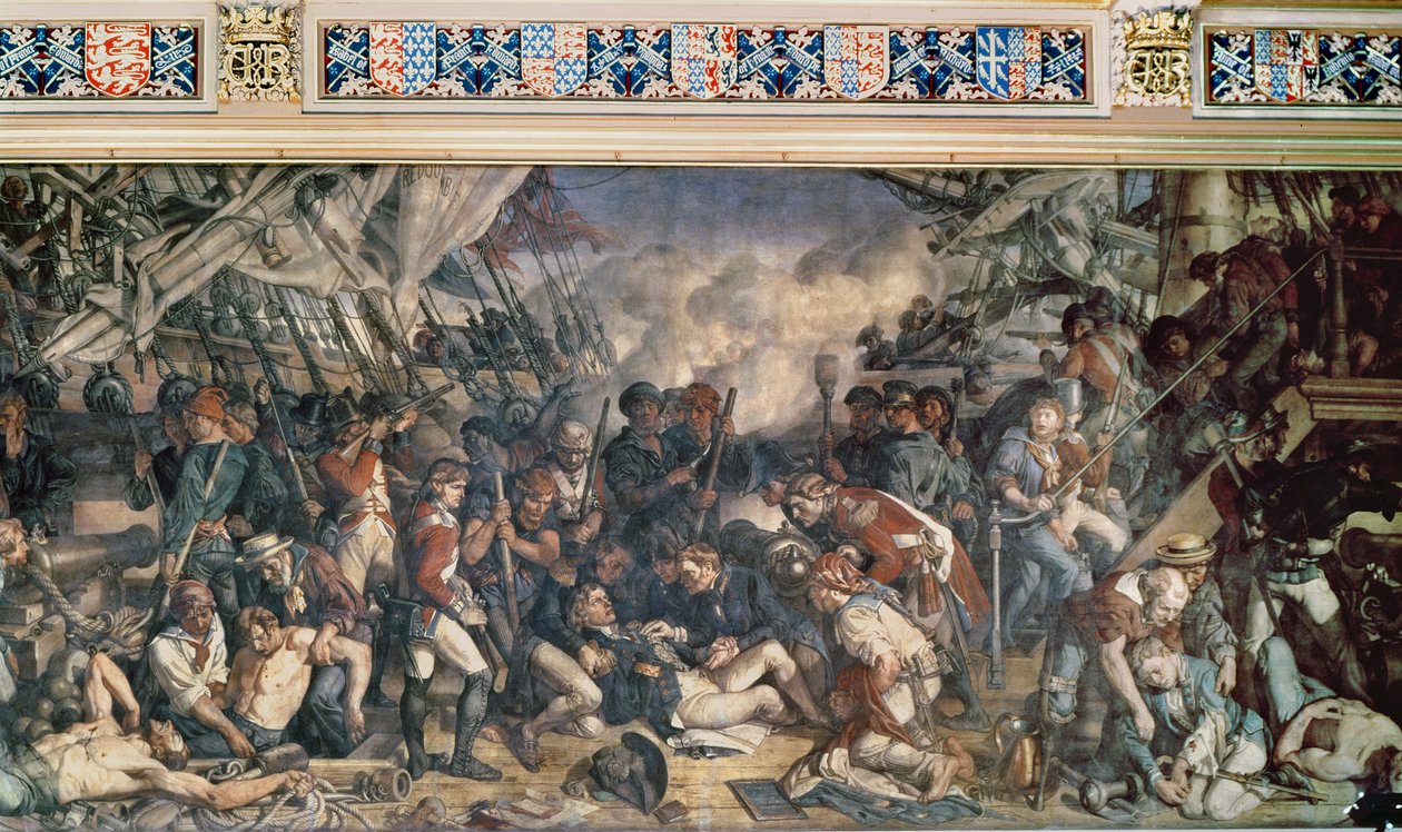 Śmierć Nelsona, szczegół dolnego pokładu Victory autorstwa Daniel Maclise