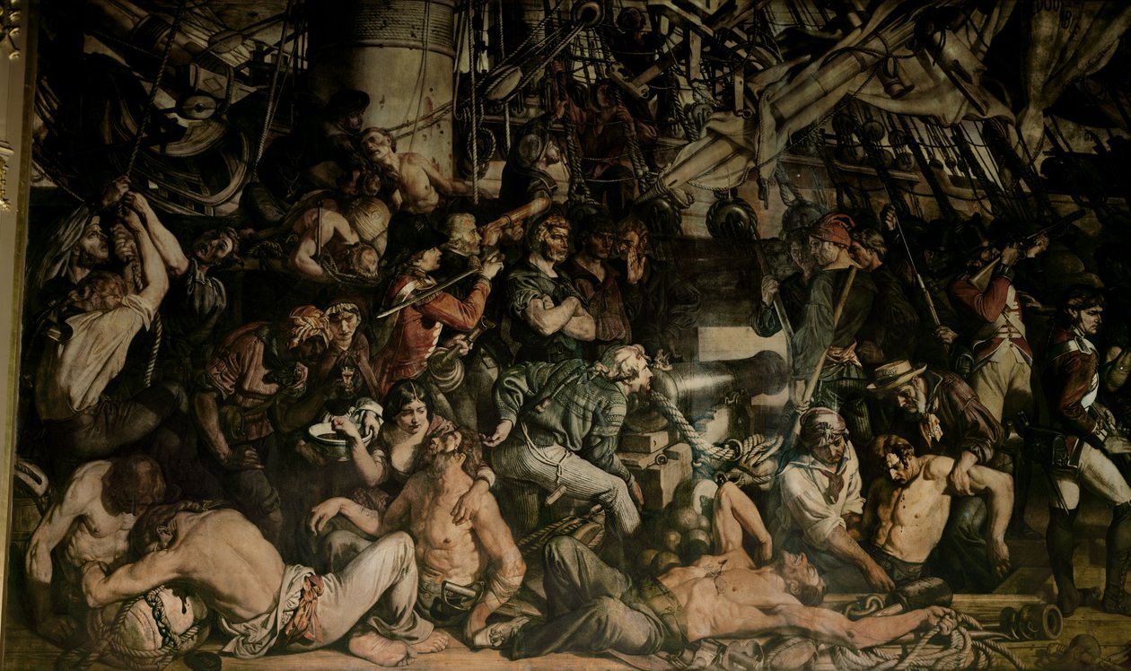 Śmierć Nelsona, szczegół dolnego pokładu Victory autorstwa Daniel Maclise