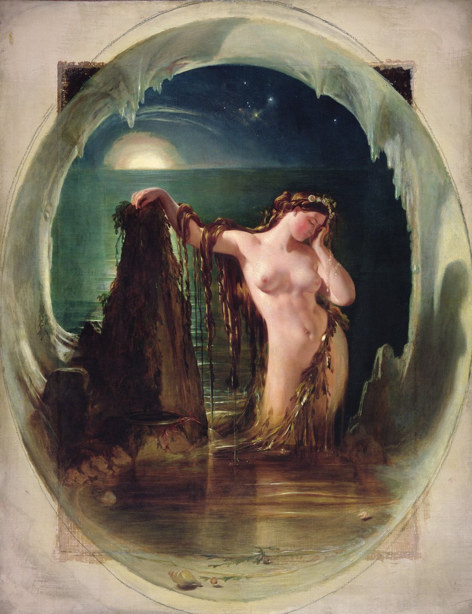 Pochodzenie harfy, ok. 1842 (olej na płótnie) autorstwa Daniel (1806 70) Maclise