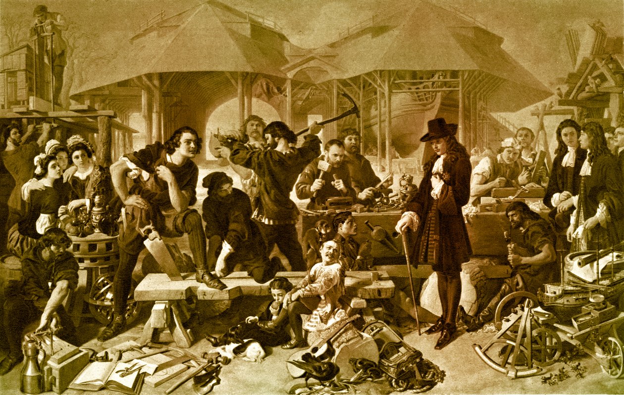 Piotr Wielki w Deptford Dockyard autorstwa Daniel 1806 70 Maclise