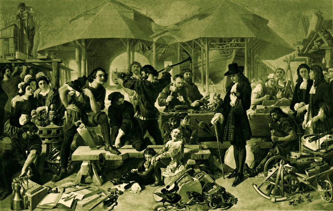 Piotr Wielki w Deptford Dockyard autorstwa Daniel 1806 70 Maclise