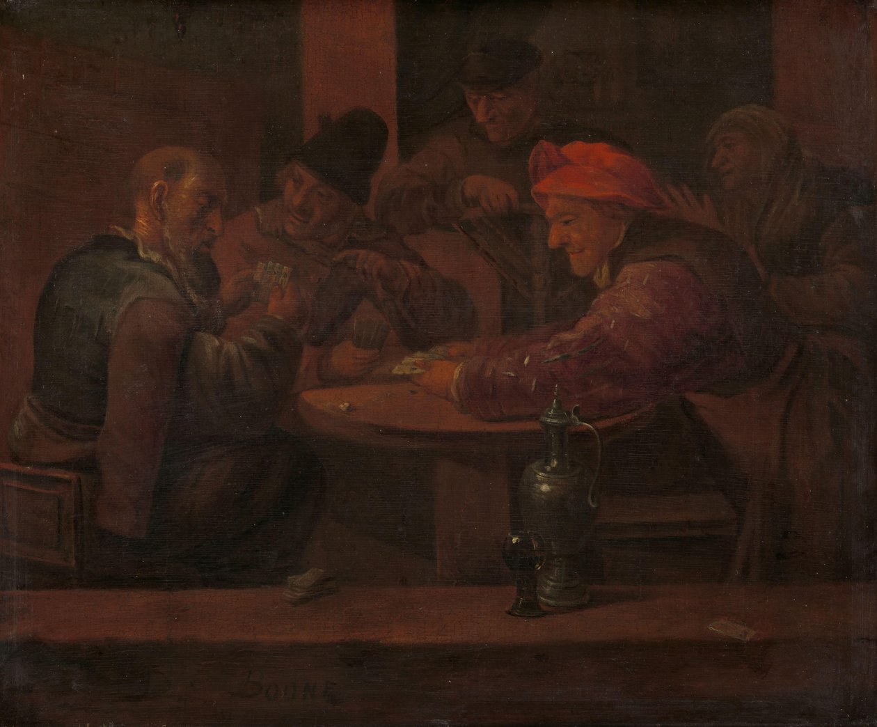 Mężczyźni grają w karty w tawernie autorstwa Daniel Boone